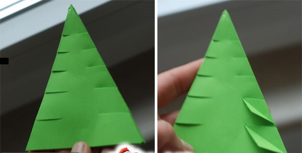 Hướng dẫn cách làm cây thông bằng giấy phong cách Origami